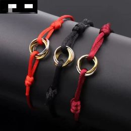 Mens bracelet designer bracelet Fashion 316L Stainless Steel Bracelet three Rings hand strap couple bracelets for women and men G2309812PE-3