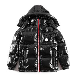 Colorful Placket Double Zippers Mens Down Jacket Chest Pocket Badge Hooded puffer jacket Detachable Hat coat Winter down jackets S2743