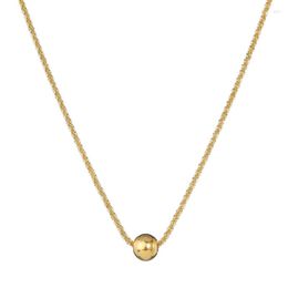 Pendant Necklaces Stainless Steel Bead Necklace For Women 2023 Trendy Simple Gold Colour Clavicle Chain Female Choker Party Jewellery