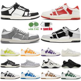 Designer Luxury Casual Shoes Skel Top Low Shoes Lace Up Trainers White Black Blue Green Skelet Bones Runner Mens Sneakers Size 36-44