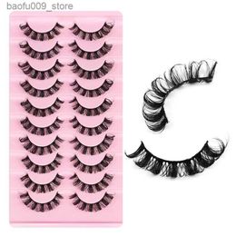 False Eyelashes Lashes 5/10Pairs DD curl Russian Strips Lashes Faux Mink Lashes 3D Mink Lashes Fox Eyes Natural False Lashes Eyelashes Extension Q230908