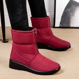 Boots Platform Waterproof Snow Boots Women Winter Thick Plush Ankle Boots Woman Non Slip Warm Cotton Padded Shoes Ladies 230907