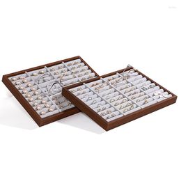 Jewellery Pouches Walnut Grain Display Tray Ring Earrings Plate Bracelet Storage Large Capacity Holder 35 24Cm