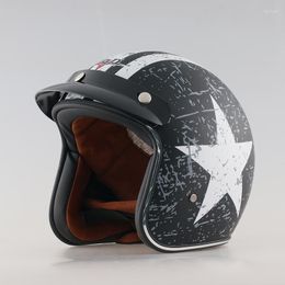 Motorcycle Helmets Vintage 3/4 Open Face Helmet Casco Moto Jet Retro DOT Certified Cruiser Scooter Casque For Men