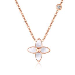 designer necklace jewellery four leaf clover necklaces diamond Clavicle chain Titanium steel Gold-Plated Never Fade Not Cause Alle287U