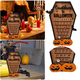 Wooden Halloween Decoration Ornament Halloween Countdown Pumpkin Bat Wooden Ornament