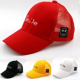 Ball Caps Smile Patch Trucker Hats for Kids Summer Breathable Sports Mesh Cute Children Baseball Cap Boy and Girls