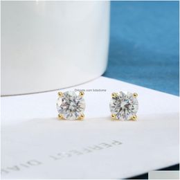 Stud Earrings For Women 925 Sterling Sier Plated 18K Gold Fashion Lab Created Diamond Gift Jewelry 221119 Drop Delivery Dhqnx
