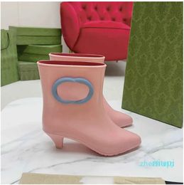 Designer Boots Women Ankle Booties Winter Rubber Boot Martin Platform Letter