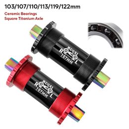 Bike Groupsets Axle MTB Bottom Bracket Square Crank Central Axis Ceramic Bearing Road Bicycle BB Sets 103 107 110 113 119 122mm 230907