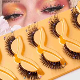 False Eyelashes New 5 Pairs Manga Lashes Soft Natural Eyelashes Clear Stem Fox Eye Thick False Eyelash Event Stage Decoration Eyelash Q230908