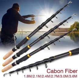 Boat Fishing Rods 5 Layers Carbon Fibre Rod 18m36m Max Pull 35KG Spinning Portable Telescopic for Freshwater Saltwater 230907