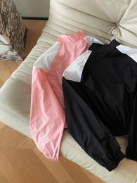 Women's Shorts The Colour Matching Lightweight Zippered Windbreaker Shows Slimming Set Sunscreen Suit Top Is A Minimalist Style Pair