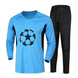 Other Sporting Goods DIY Soccer Goalkeeper Jersey Men Blank Sponge Survetement Football Training Suit Quick Dry Uniforms 230908