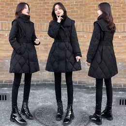 Women's Trench Coats Double Breasted Jacket Parkas 2023 Winter Cotton Padded Coat Slim Fit Warm Thicken Windproof Outwear T196