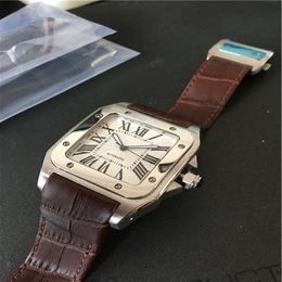 Top Quality man watch Casual watches for Male automatic movement stainless steel 40mm watchcase leather strap wristwatch 064-22070