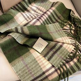 Scarves Tartan Plaid Real Wool Scarf For Women Man Winter Warm 100% Wool Long Scarves Shawl British Style 230907