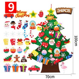 Christmas Decorations Felt Tree Kids DIY Xmas Santa Claus Gift Merry Decor Noel Happy Year Natal 230907