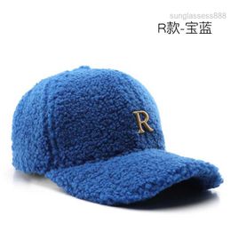 dhgate designer hat Hat Female Autumn/winter Letter r Solid Lamb Wool Baseball Outdoor Male Sun Protection Duck Tongue 2PQG