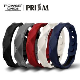 Charm Bracelets Power Ionics Prism 2000 Ions Germanium Silicone Wristband Bracelets For Man Women Balance Energy Balance Human Body 230907