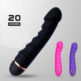 sex massagerSex Toy G-spot Clitoral Stimulator 20 Frequency Vibrator Female Silicone Adult Realistic Penis Strong Motor Masturbator O2TN