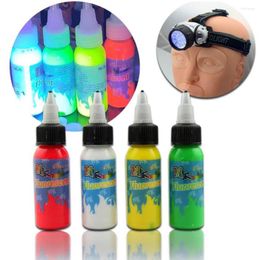 Tattoo Inks 8 Colour Fluorescence Ink For Body Art Bright Fashion Party Purple Light Irradiation Pigment Supplies