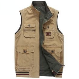 Men's Vests Men Military CLothing Waistcoat Army Tactical Many Pockets Vest Sleeveless Jacket Plus Size 6XL 7XL 8XL 9XL big Male Travel Coat 230908