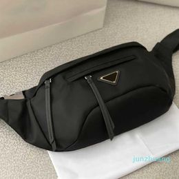 Designer- Womens Fashion Nylon Waist Bag Men Casual Belt Bags Zipper Chest Fanny Pack Mens Black Bumbag Leather Crossbody Sport Fa238g