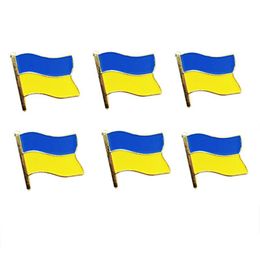 Pins Brooches Ukraine Flag Brooch Metal Pin Souvenir Badge Hat Bag Decoration Creative Crafts Gift Drop Delivery Jewellery Dhgarden Dh82M