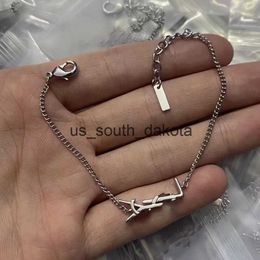 Chain Original cute designer Girls women letter slim bracelets elegant 18K Gold silver Bangles Y engrave bracelet Fashion Jewellery LaDY Party x0909C240410