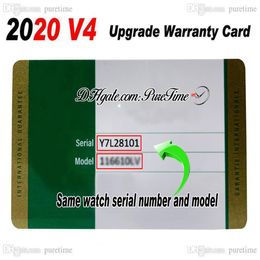 V4 Green No Boxes Custom Made Rollie Warranty Card With Anti-Forgery Crown And Fluorescent Label Gift 116610 126610 Batman Same Se249t