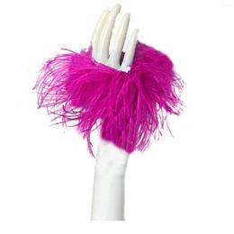 Knee Pads Ostrich Feather Bracelet Wrist Cuffs Mini Sleeve For Party Luxurious Furry Fluffy 2023 Fashion Small Accessory264S