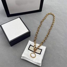 Vintage Gold Cuban Pendant Necklaces Designer Letter Pattern Gothic Chokers Fashion Accessories High Quality Necklace Gift Hip Hop3077