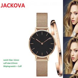 Rose Gold Watches High Quality Lady Wristwatches Cuff Bracelet nice designer Stainless Steel Women Watch Quartz Clock2497