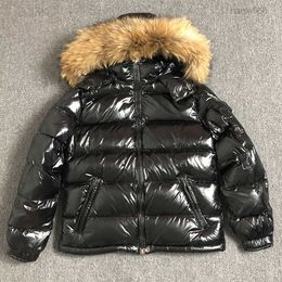 Raccoon Fur Zipper Black Winter British Style Men Down Jacket Hood Classic Keep Warm Thick Parka Men's S-xxxl