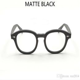 Matte Black vintage Johnny depp plank glasses frame 7teeth temple unisex sunglasses frame 49 46 44 for optical prescription glasse161S