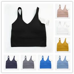 2023Yoga outfit lu-20 U Type Back Align Tank Tops Gym Clothes Women Casual Running Nude Tight Sports Bra Fitness Beautiful Underwe222A