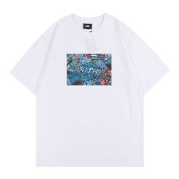 Designer Ins Meichao Kith Street Image Printing Round Neck Short Sleeve Men's and Women's Casual Large T-shirt Cotton Pullover