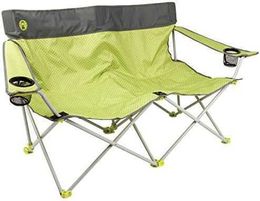 Camp Furniture Lax Double Quad Chair Portable Double Camping Chair for 2 People Loveseat-Style Collapsible Camp Seat with 2 Cupholders Seatb HKD230909