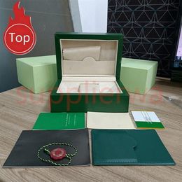 Box watch mens box original inside and outside box green box designer brochure card accessories quality gift surprise box square e213I