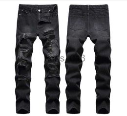 Men's Jeans Black skinny jeans men solid ripped jeans for men new casual stretch man pantalon jean x0911