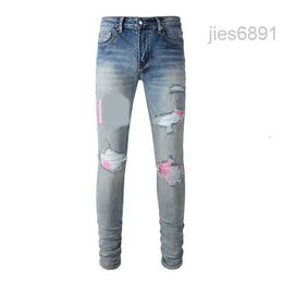 Роскошные дизайнерские джинсы с потертостями, французская мода Pierre Straight, мужские байкерские эластичные джинсовые повседневные джинсы, мужские узкие брюки Elasticitopjj