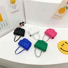 Designer baby Girls princess mini purse metal letter handbags kids quilted chain single shoudler bags children candy color bag Min258W