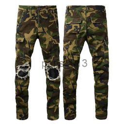 Men's Jeans Mens Jeans Army Green Pants Man Washed Biker Trousers Fashion Casual Mature Trendy Denim Pant Hip Hop motorcycle Camouflage jean x0911