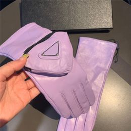 Gloves Designer Gloves Women Winter Warm Leather Mittens With Pocket Fashion Luxury Handschuhe Men Glove Five Fingers Touch Screen kleen