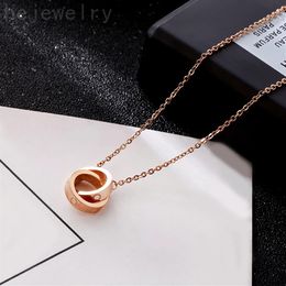 Circle designer necklace love pendant necklces for men plated gold valentines day stainless steel luxury simple diamond necklaces 275S