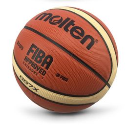 Balls Whole or retail High Quality Basketball Ball PU Materia Official Size765 Basketball With Net Bag Needle 230210220M