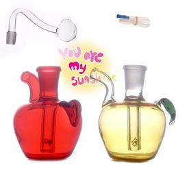 Großhandel Shisha-Wasserglas-Dab-Rig-Bongs mit Rauchzubehör, bunte, mehrfarbige, niedliche Mini-Bong in Apfelform