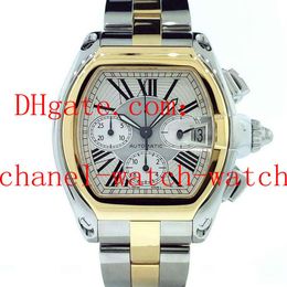 High Quality High Quality XL W62027Z1 Mens Date Watch 18k YELLOW GOLD And Steel Chronograph Quartz Movement Mens Watches2884