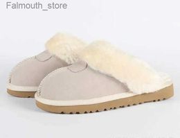 Slippers 2020 hot sell Australian classic Boots warm Cotton men and Women Slippers Cowhide Baotou dlippers Snow Boots Christmas Gift size 34-45 Q230909